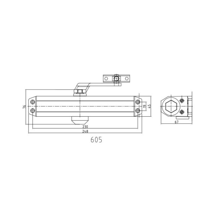 Дверний доводчик Dortec DT-65 Silver
