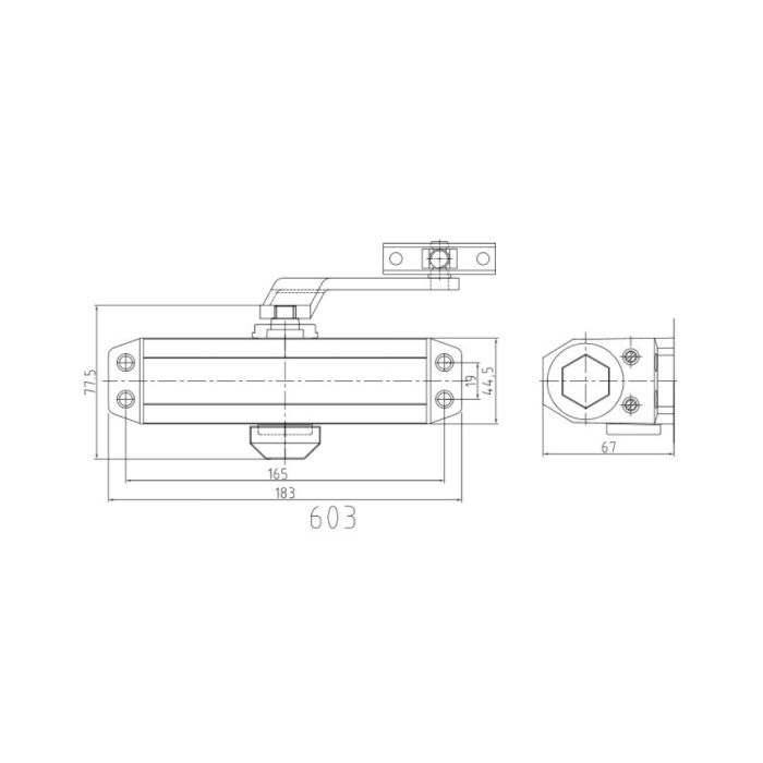 Дверний доводчик Dortec DT-63 Brown
