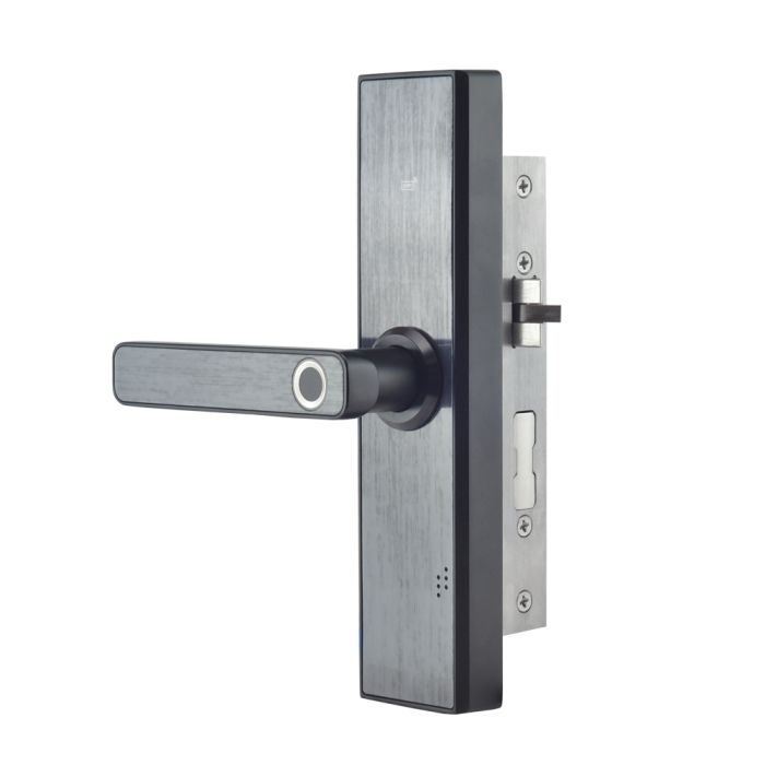 Замок біометричний автономний Trinix TRL-5108BTF Black Left з Bluetooth, зчитувачем відбитків пальців і карт Mifare