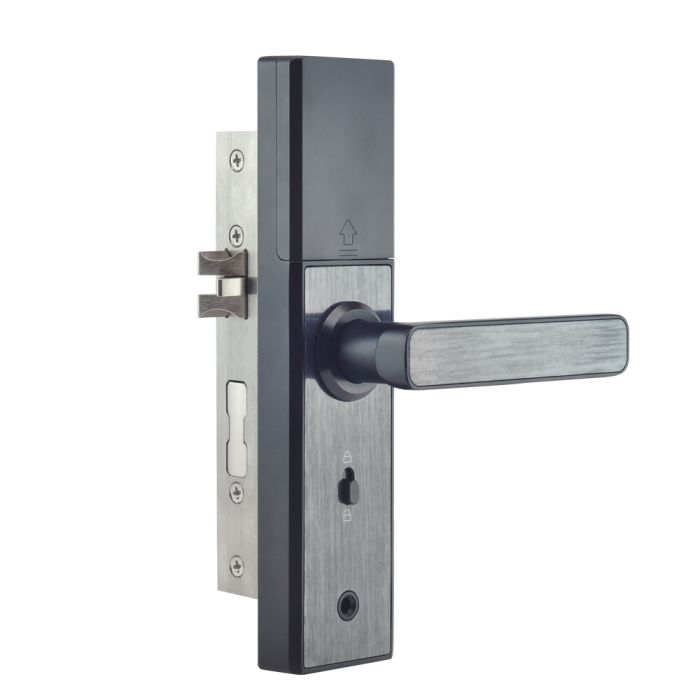 Замок біометричний автономний Trinix TRL-5108BTF Black Left з Bluetooth, зчитувачем відбитків пальців і карт Mifare