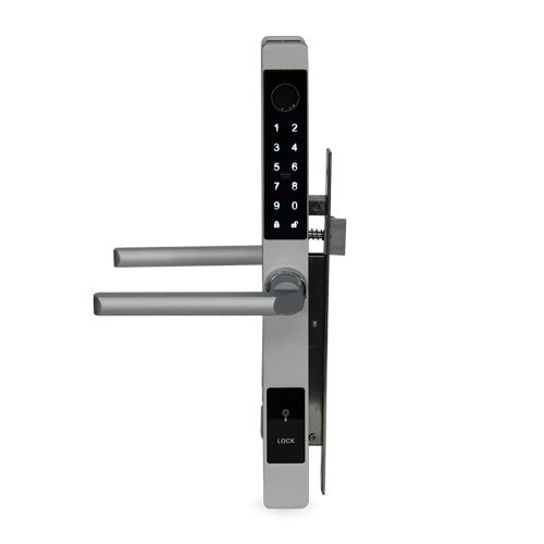 Замок біометричний автономний Trinix TRL-5105BTF Silver Left з Bluetooth, зчитувачем відбитків пальців і карт Mifare