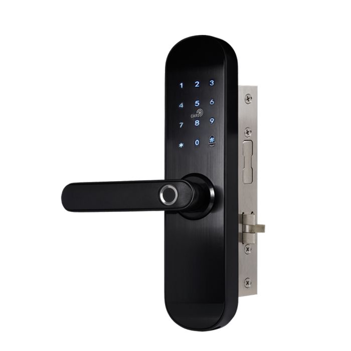 Замок біометричний автономний Trinix TRL-5103BTF Black Left з Bluetooth, зчитувачем відбитків пальців і карт Mifare