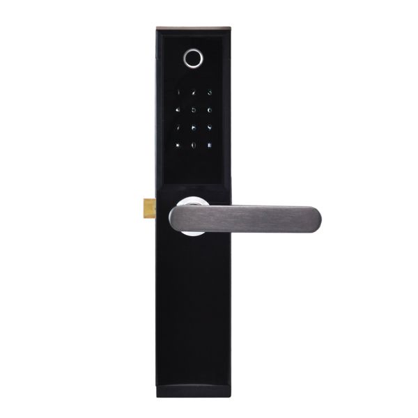 Замок біометричний автономний Trinix TRL-5104BTF Black Right з Bluetooth, зчитувачем відбитків пальців і карт Mifare