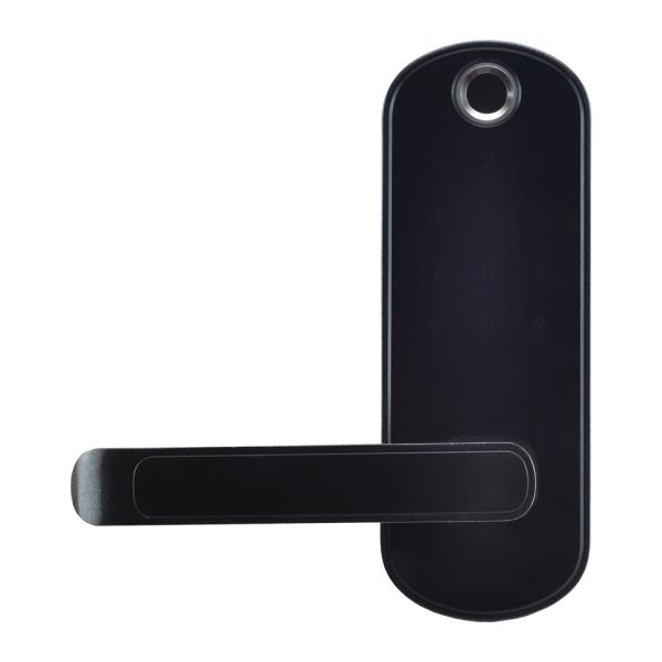 Замок біометричний автономний Trinix TRL-5107BTF Black Left з Bluetooth, зчитувачем відбитків пальців і карт Mifare