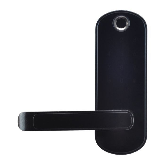 Замок біометричний автономний Trinix TRL-5107BTF Black Left з Bluetooth, зчитувачем відбитків пальців і карт Mifare