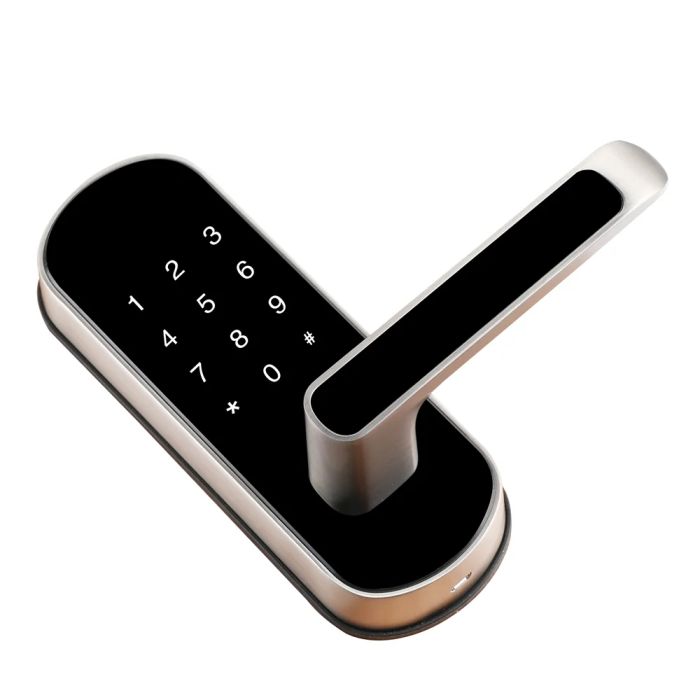 Замок біометричний автономний Trinix TRL-5107BTF Silver Left з Bluetooth, зчитувачем відбитків пальців і карт Mifare