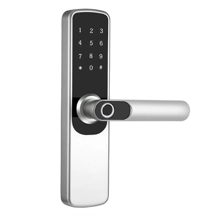 Замок біометричний автономний Trinix TRL-5204BTF Silver з Bluetooth, зчитувачем відбитків пальців і карт Mifare