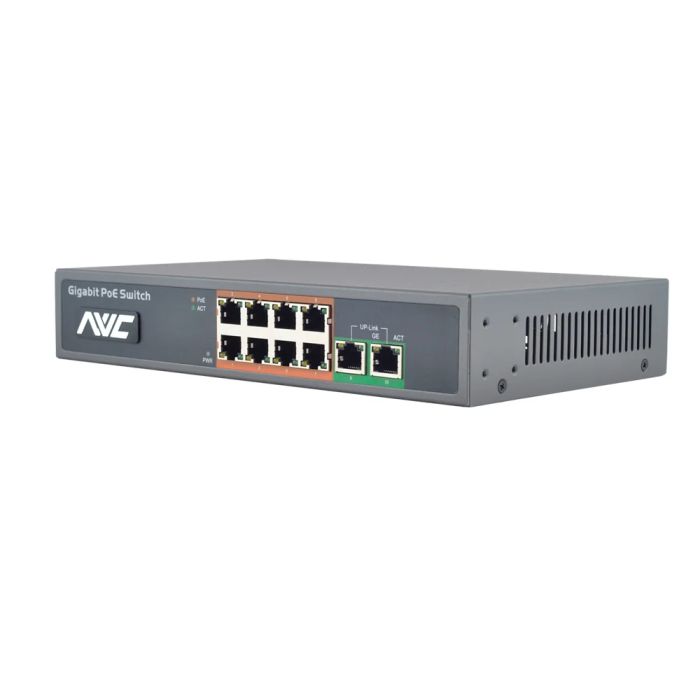 PoE-комутатор 10-портовий гігабітний NVC-1008G