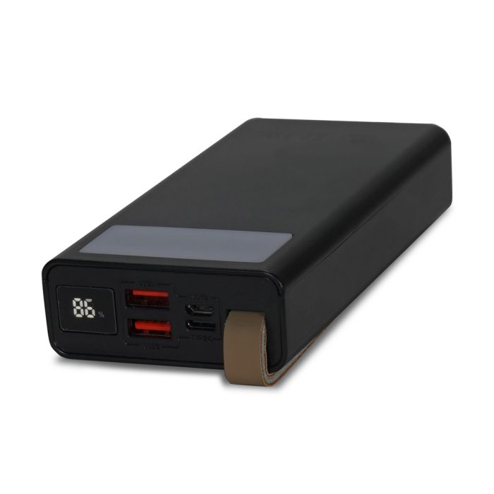 Повербанк 20000mAh Power Bank Kraft TPB-2320 Black 22.5W QC3.0 LED-ліхтар