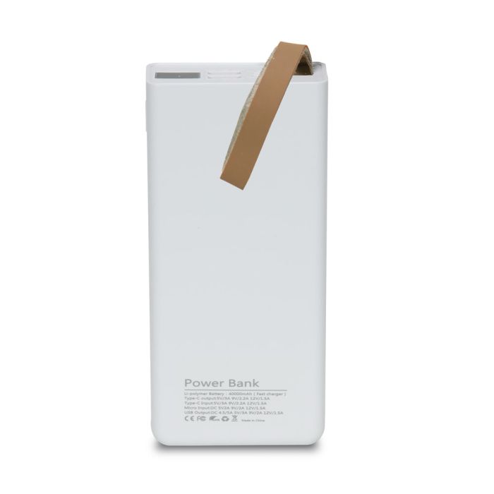 Повербанк 40000mAh Power Bank Kraftk TPB-2340 White 22.5W QC3.0 LED-ліхтар