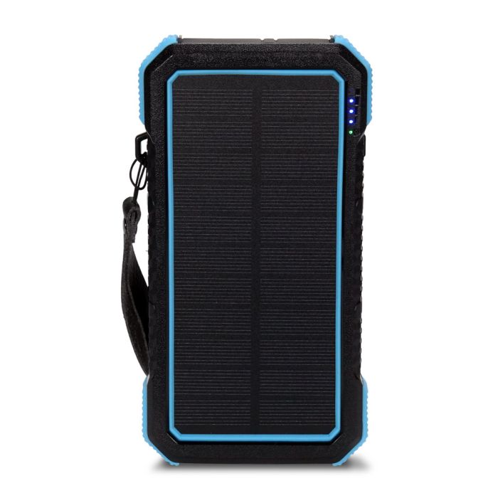 Повербанк з сонячною панеллю 20000mAh Power Bank Kraft TPB-1820SLP Blue бездротова зарядка 18W QC2.0 LED-ліхтар