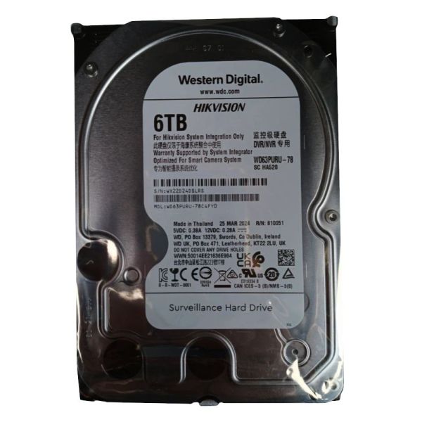 Жорсткий диск 3.5" 6TB 256MB Western Digital Purple WD63PURU-78