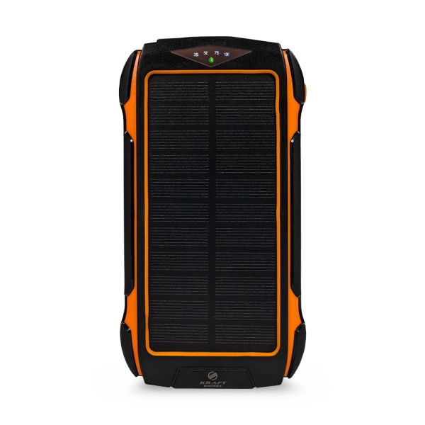 Повербанк з сонячною панеллю 30000mAh Power Bank Kraft KPB-U1830FCSL Orange 18W QC2.0 LED-ліхтар