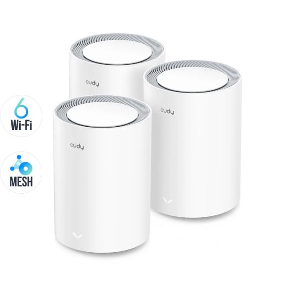 Маршрутизатор WiFi Mesh-система WiFi 6 Cudy M1800 (3-Pack) 3 штуки дводіапазонні гігабітні AX1800