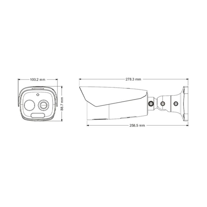 Тепловізійна IP-відеокамера TVT TD-5433E1-VT(25/PE) Thermal 384*288 f=25mm Optical 5Mp f=16mm