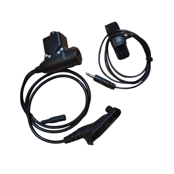 Кнопка PTT для радіостанцій Motorola DP4400, DP4800 + пальцева кнопка до навушників Earmor/Sordin/Peltor