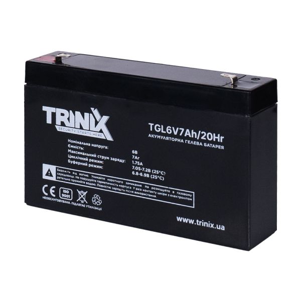 Акумуляторна батарея гелева 6В 7Аг Trinix TGL6V7Ah/20Hr GEL