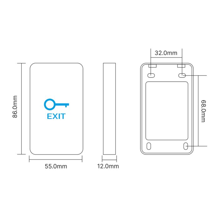 Кнопка виходу сенсорна накладна Trinix ART-901 White