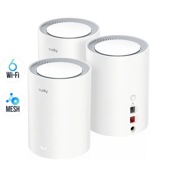Маршрутизатор WiFi Mesh-система WiFi 6 2.5G Cudy M3000 V2.0 White (3-Pack) 3 штуки дводіапазонні AX3000