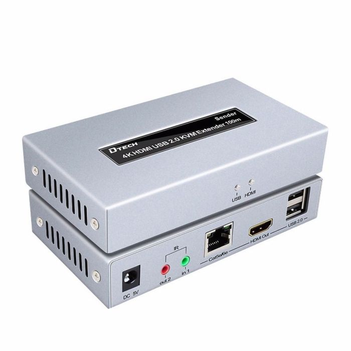 Подовжувач 4K HDMI і USB 2.0 KVM 100m Dtech DT-7051