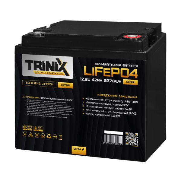 Акумуляторна батарея літій-залізо-фосфатна 12.8В 42А*год Trinix TLFP-1242 Ultra LiFePO4 (Black)