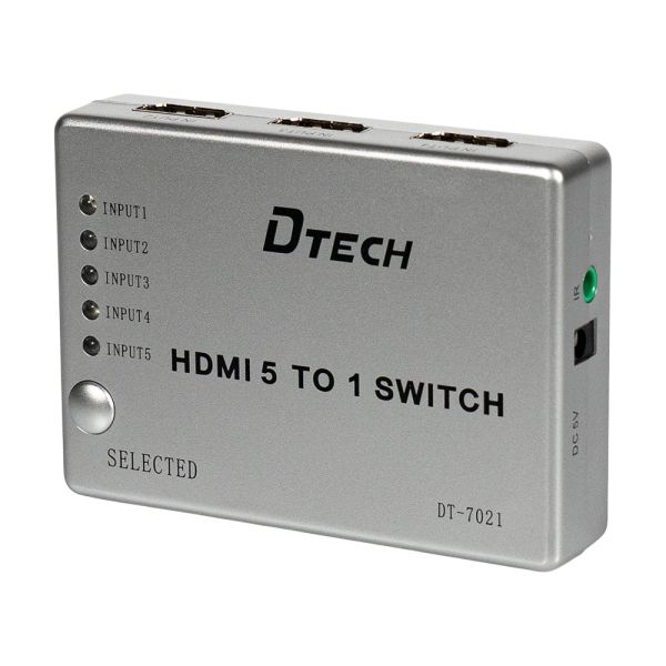 Комутатор 4K@30Hz HDMI 5x1 Dtech DT-7021 (MS)