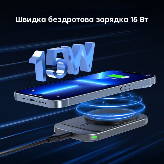 Автомобільний зарядний пристрій Choetech T206-F Black бездротова зарядка, магнітне кріплення