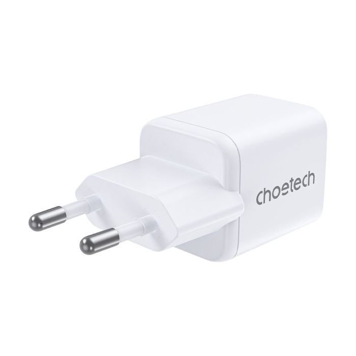 Мережевий зарядний пристрій Choetech PD5012 mini PD30W GAN A+C White