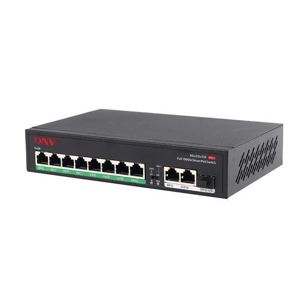 PoE-комутатор некерований гігабітний 11-портовий ONV-H3108PFD з 8 портами PoE