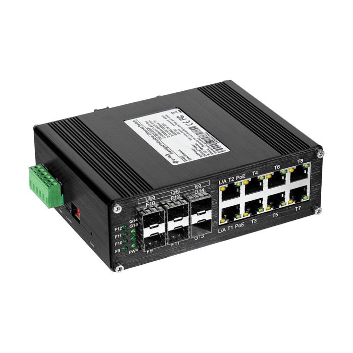PoE-комутатор 14-портовий керований L2+ E-LINK ETH-IMC2408MP гігабітний з 8 портами PoE, 240W