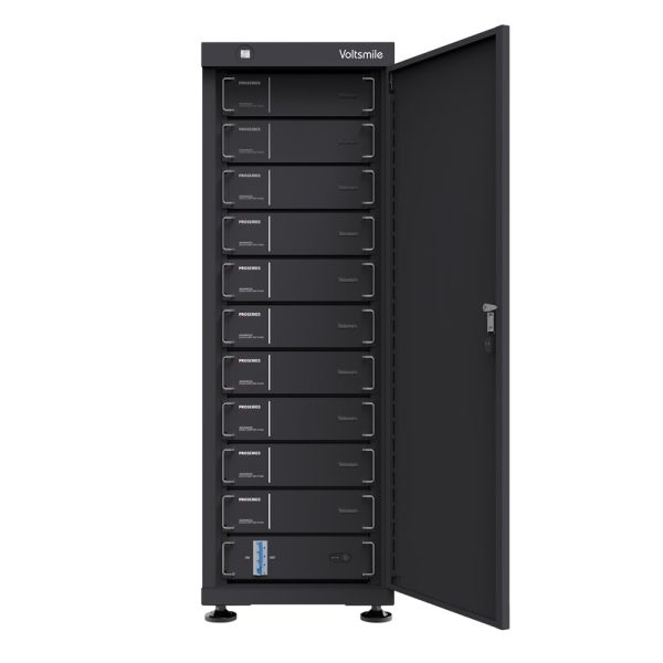 Система накопичення та зберігання енергії (ESS) високовольтна на основі літій-залізо-фосфатних акумуляторних батарей LiFePO4 512В 51.2кВт*год Voltsmile C512