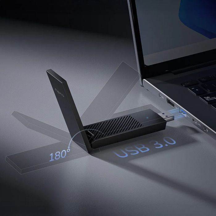 Адаптер WiFi 6E Cudy WU5400 тридіапазонний з USB 3.0 AX5400