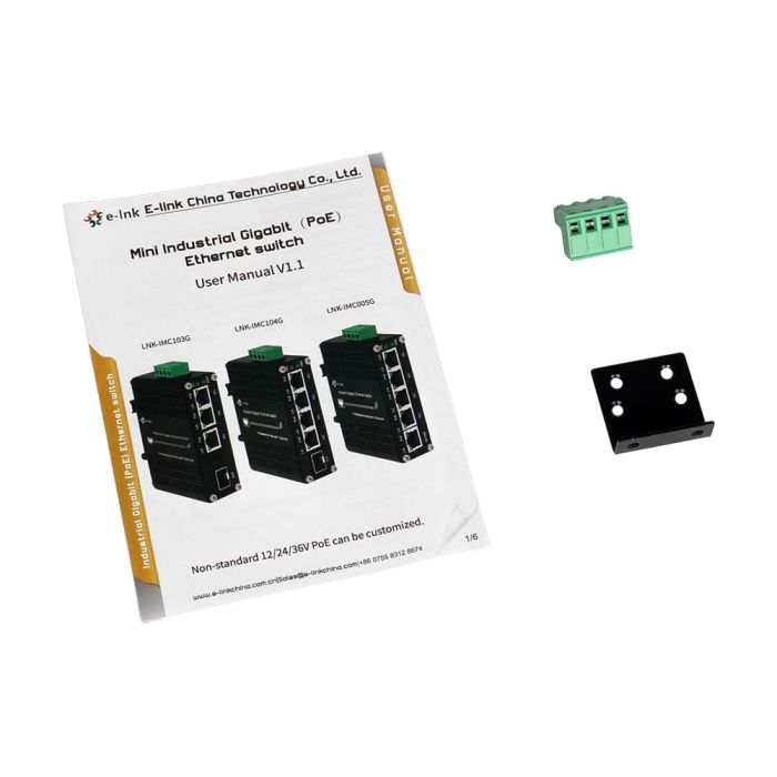 PoE-комутатор 5-портовий E-LINK LNK-IMC005GP з 4 портами PoE