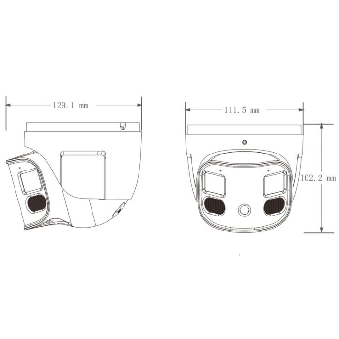 IP-відеокамера панорамна 4Mp*2 TVT TD-9585E3B-DP f=2.8mm, ІЧ+LED підсвічування, 2 мікрофони