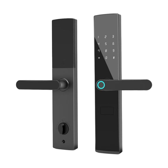 Замок біометричний автономний Trinix TRL-5404F Black L/R зі зчитувачем відбитків пальців і карт Mifare