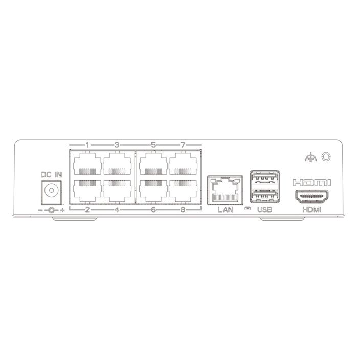 IP-відеореєстратор 8-канальний 8Mp TVT TD-3008H1-8P-A1L (64-64) з 8 портами PoE