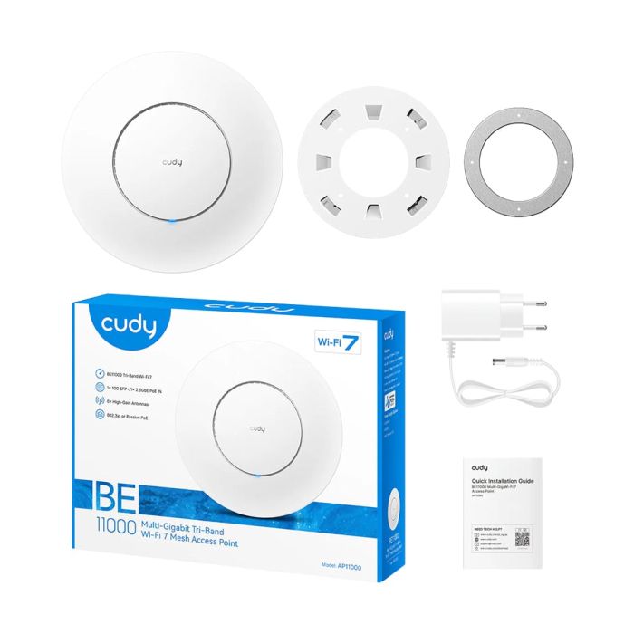 Точка доступу WiFi 7 2.5G 10G SFP+ Cudy AP11000 з підтримкою Mesh тридіапазонна BE11000
