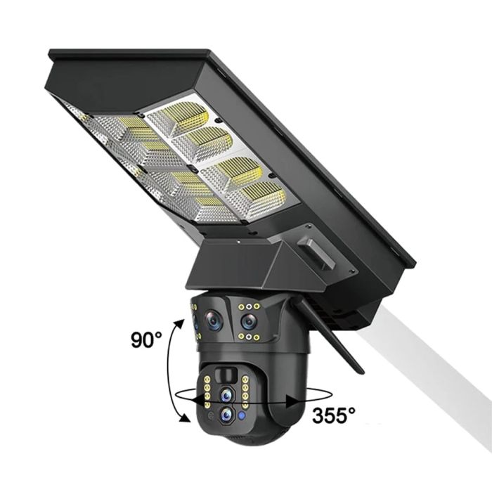 IP PTZ-відеокамера автономна з 4G, прожектором та сонячною панеллю 3Mp+3Mp Light Vision VLC-1030IG10ZL/2C (Lamp+Solar) f=4mm, на акумуляторних батареях