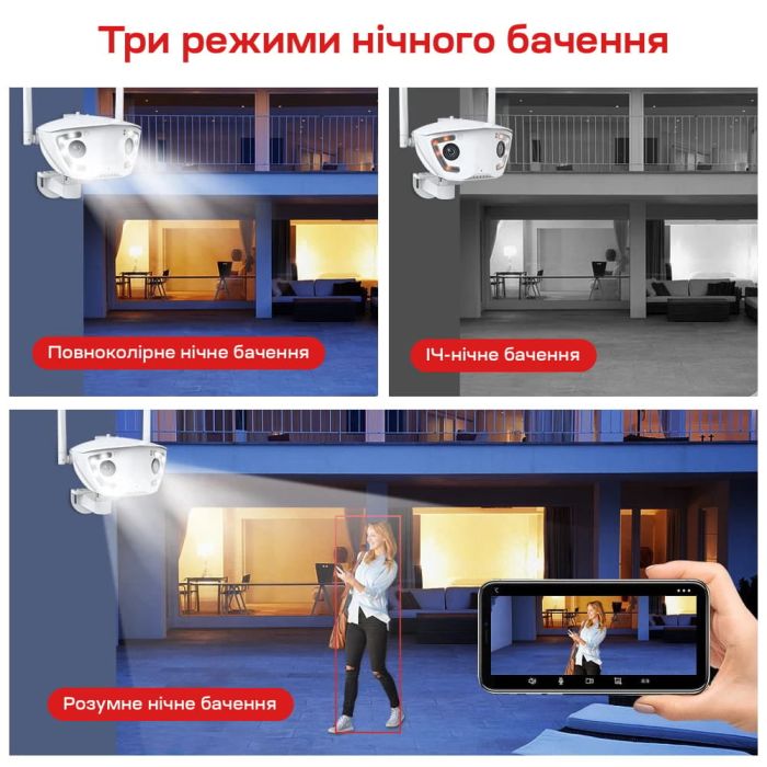 IP-відеокамера з WiFi 2Mp+2Mp Light Vision VLC-4482WI(Camhi Pro) f=3.6mm, ІЧ+LED-підсвічування, з мікрофоном