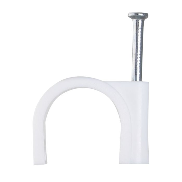 Скоба з цвяхом E-NET 6 мм біла, 100 штук