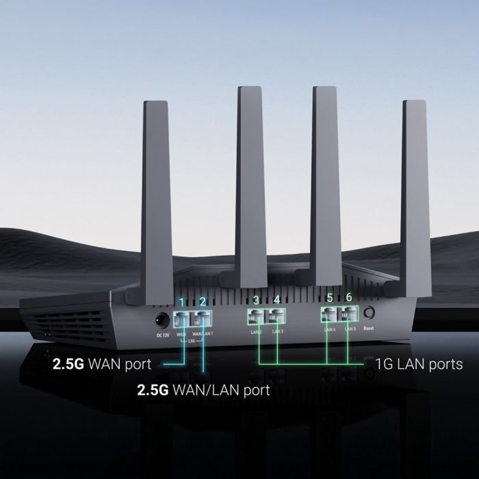 WiFi 6 маршрутизатор GL.iNet Flint 2 (GL-MT6000-EU) 2.5G дводіапазонний