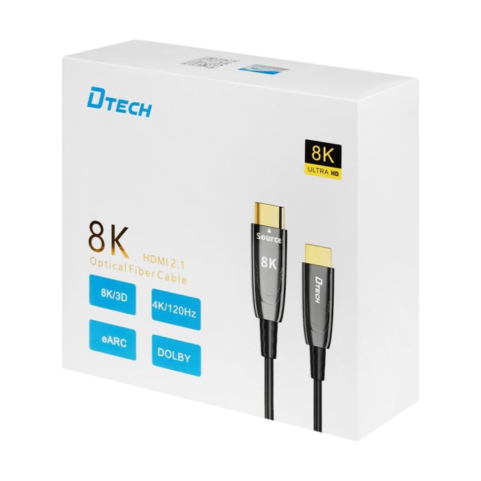 Кабель оптичний HDMI 2.1 10m Dtech DT-HOF8010