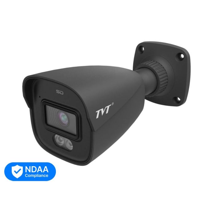 IP-відеокамера 4Mp TVT TD-9441S4L-A(D/PE/AW2) Black f=2.8mm, ІЧ+LED-підсвічування, з мікрофоном