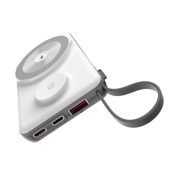 Повербанк 10000mAh Choetech B695 White QC3.0 PD3.0 бездротова зарядка смартфонів та Apple Watch