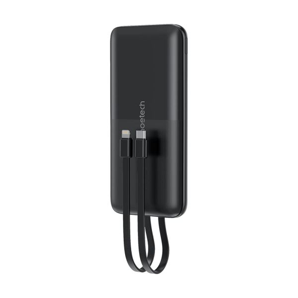 Повербанк 10000mAh Choetech B654 Black 22.5W QC3.0 PD3.0 вбудовані кабелі Type-C та Lightning