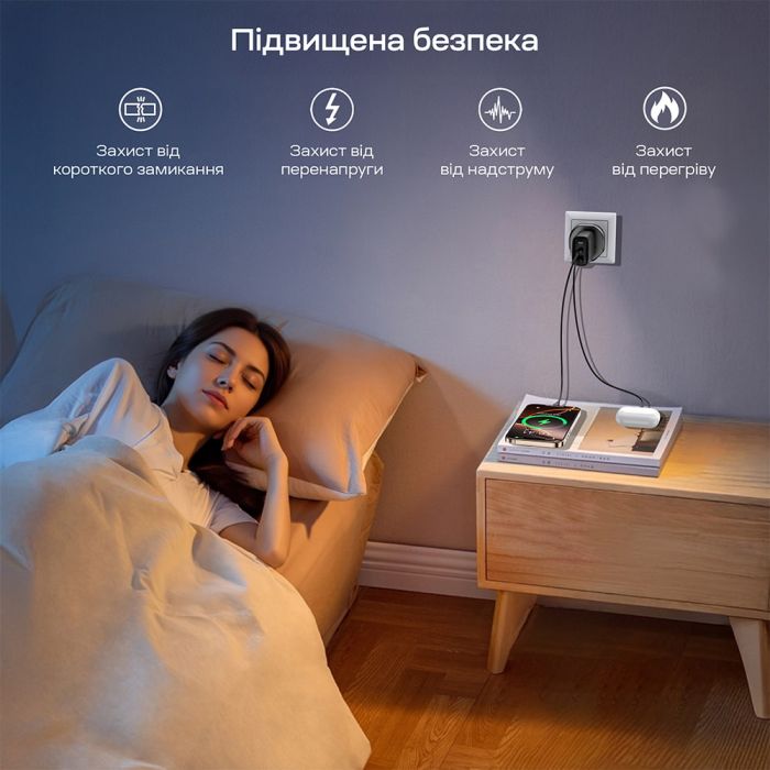 Перехідник мережевий EU – універсальна розетка Choetech PD5030 2500W 10A