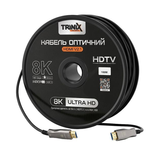 Кабель HDMI V2.1 оптичний Trinix 100м (AOC-HDMI8k-100m)