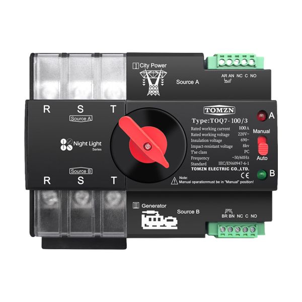 Автоматичний перемикач (АВР) під DIN-рейку TOMZN TOQ7/3P 100A 3 полюси