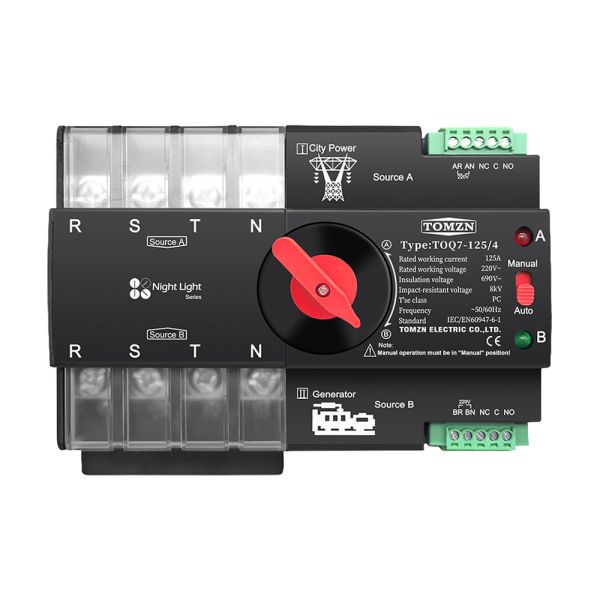Автоматичний перемикач (АВР) під DIN-рейку TOMZN TOQ7/4P 125A 4 полюси