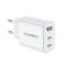 Мережевий зарядний пристрій Choetech PD3046 PD30W GAN USB-A+2xUSB-C White